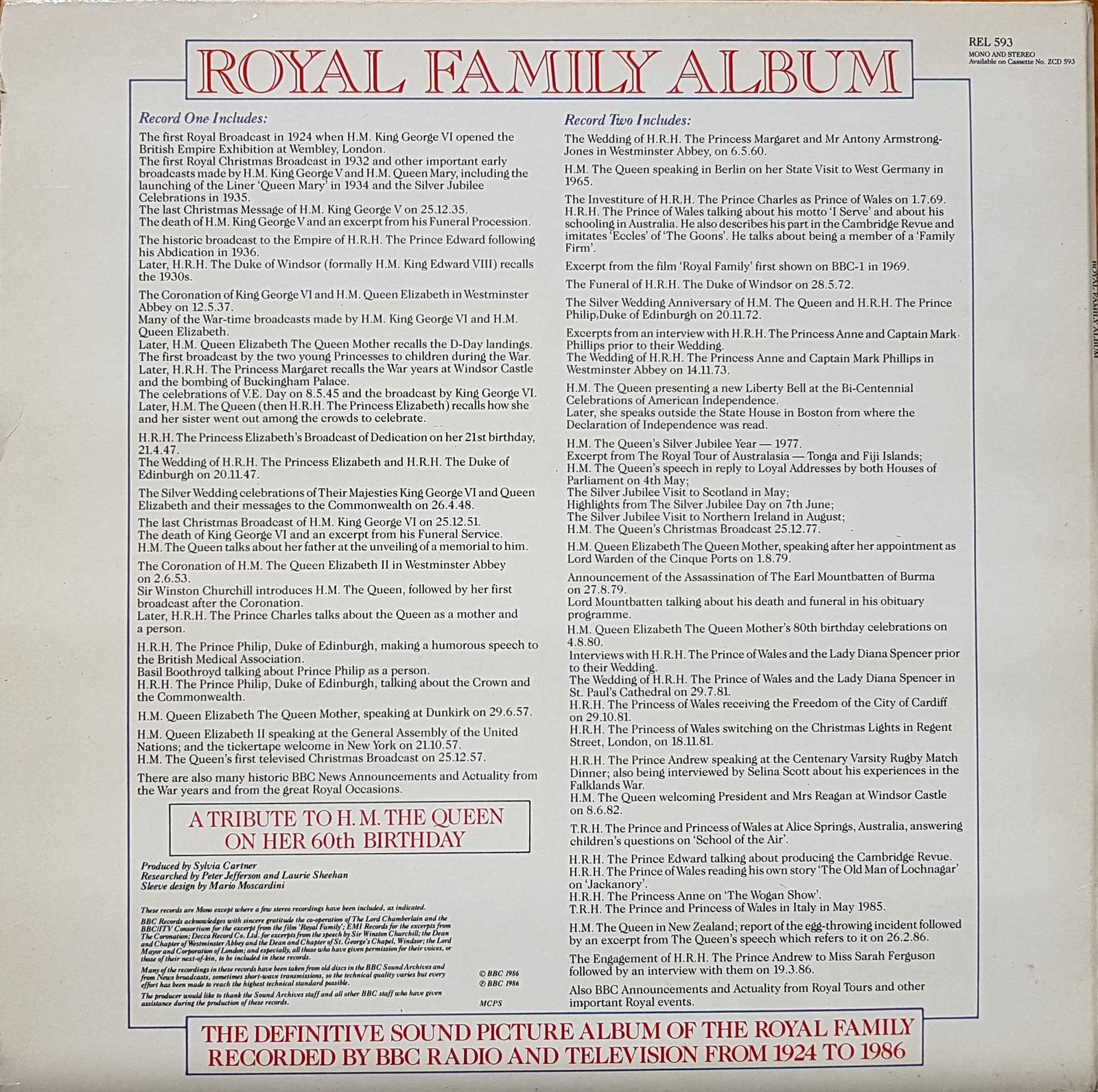 Back cover of REL 593